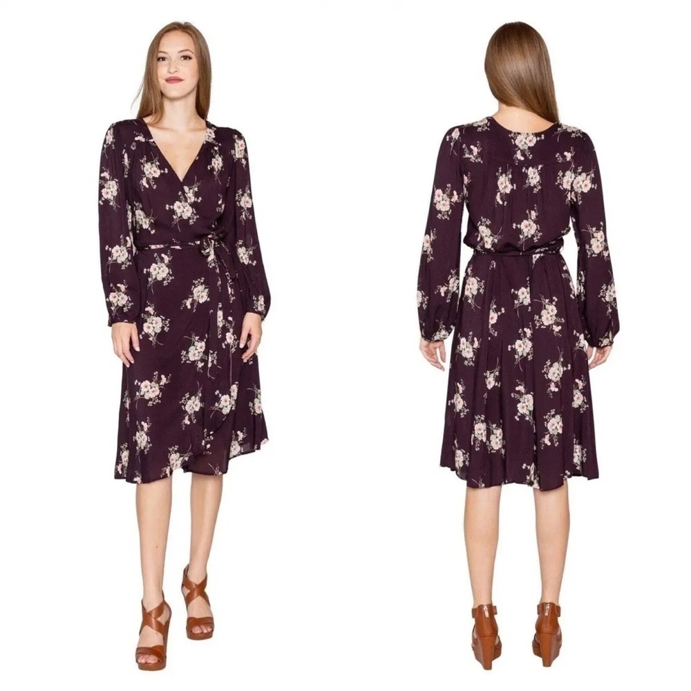 Anthropologie Velvet Graham Spencer Pomona Floral Challis Wrap Dress Size Small
